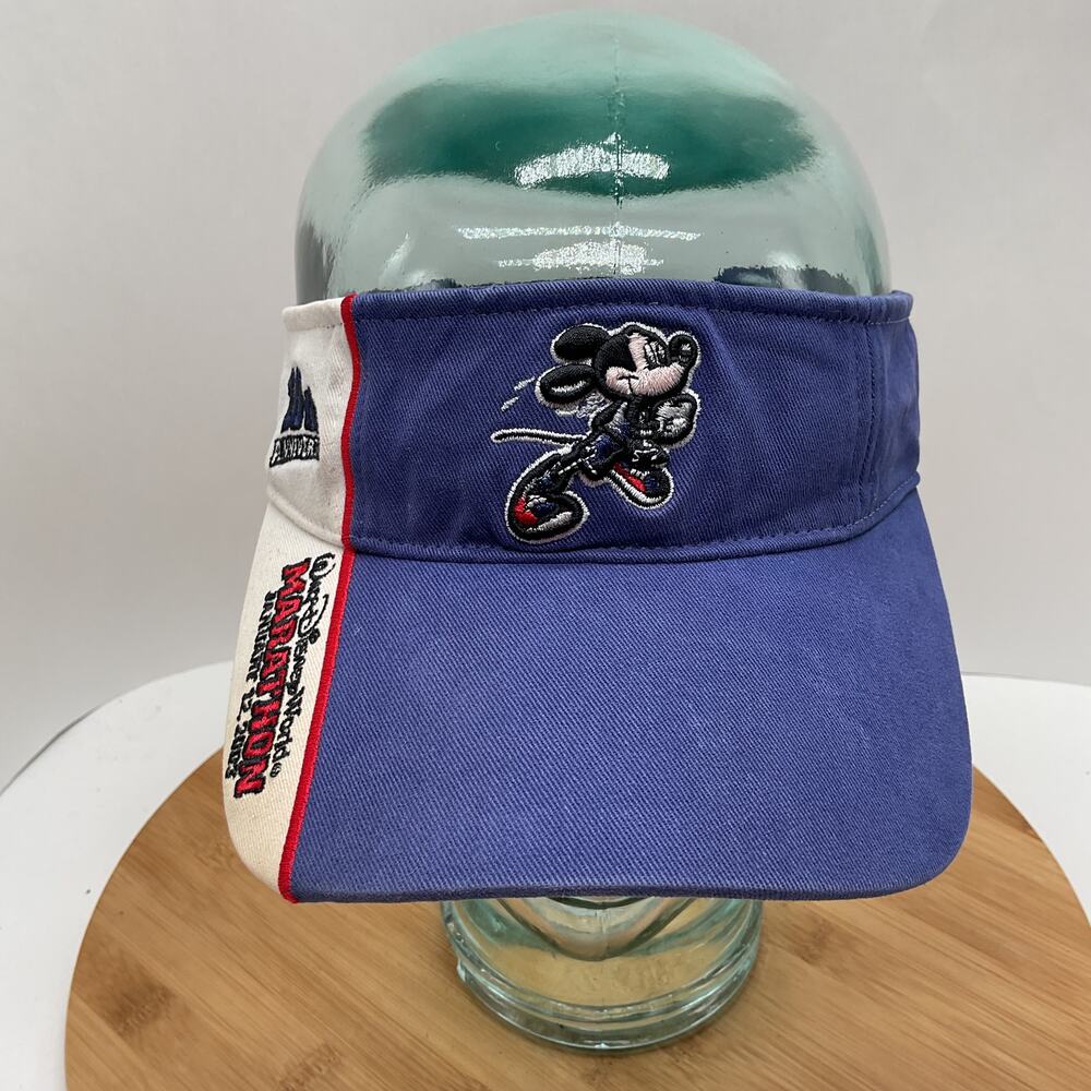 Vintage Walt Disney World 10th Anniversary Marathon Embroider Sun Visor